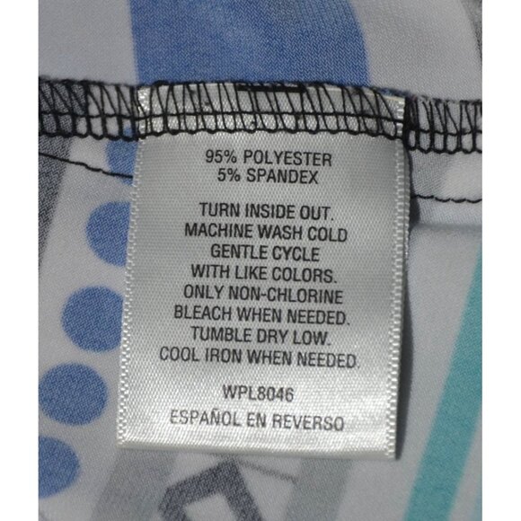 JM Collection Blue Color Block Studded Blouse Top Plus Size 3X Long Bell Sleeves - Picture 10 of 11